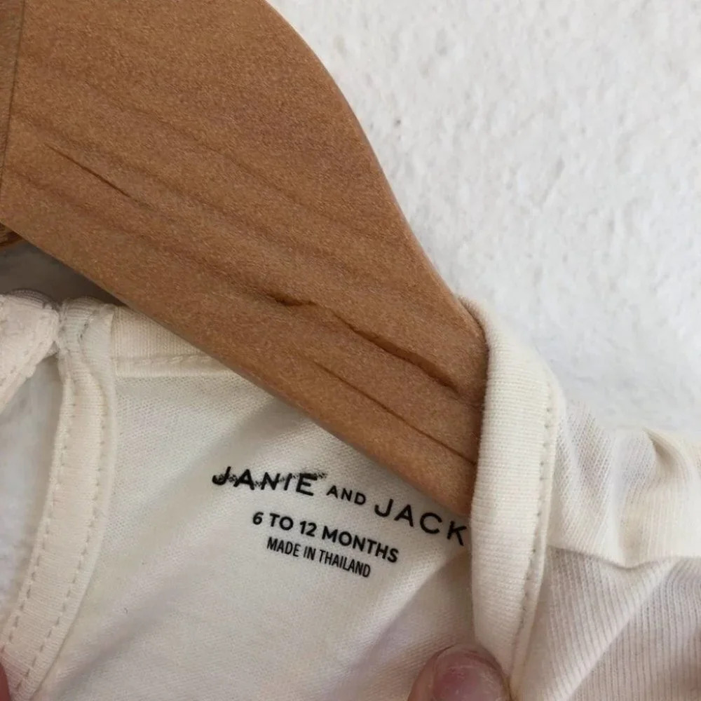 NWOT Janie and Jack shirt‎ long sleeve ivory with 3D fox size 6-12 months - Picture 4 of 5